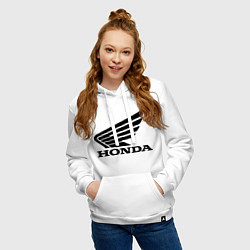 Толстовка-худи хлопковая женская Honda Motor, цвет: белый — фото 2