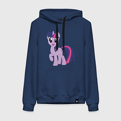 Толстовка-худи хлопковая женская Пони Сумеречная Искорка, цвет: тёмно-синий