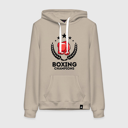 Женская толстовка-худи Boxing Champions / Миндальный – фото 1