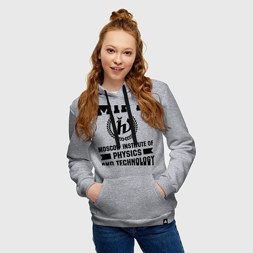 Женская толстовка-худи MIPT Institute / Меланж – фото 3