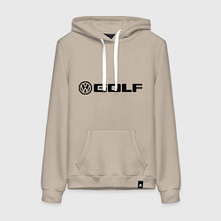 Толстовка-худи хлопковая женская Volkswagen Golf, цвет: миндальный