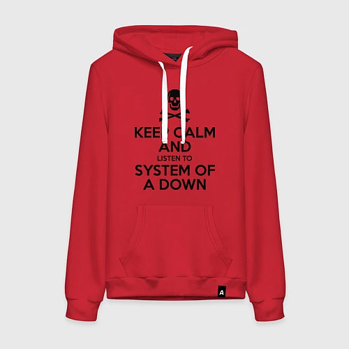 Женская толстовка-худи Keep Calm & System Of A Down  / Красный – фото 1
