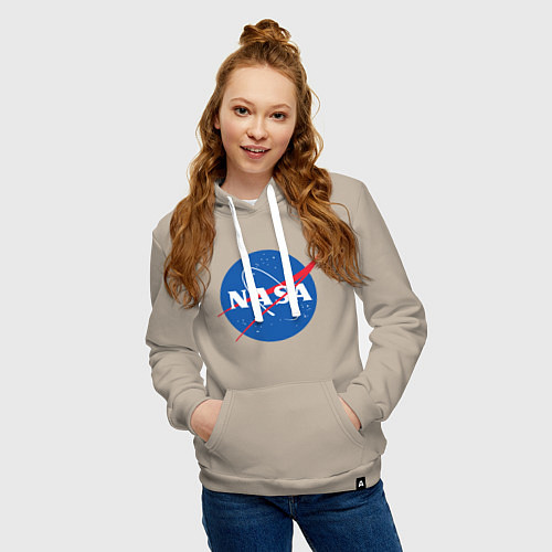 Женская толстовка-худи NASA: Logo / Миндальный – фото 3