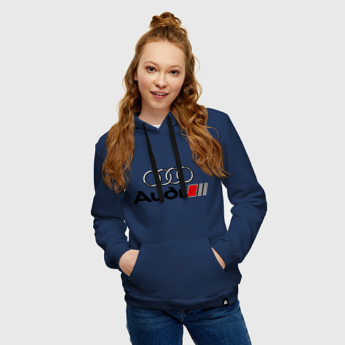 Женская толстовка-худи Audi / Тёмно-синий – фото 3