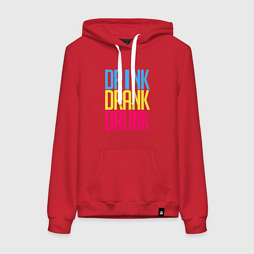 Женская толстовка-худи Drink Drank Drunk / Красный – фото 1