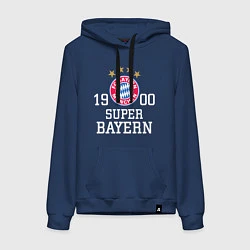 Толстовка-худи хлопковая женская Super Bayern 1900, цвет: тёмно-синий