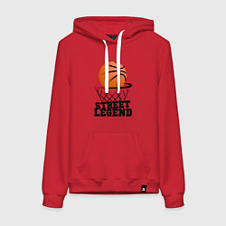 Толстовка-худи хлопковая женская Баскетбол, цвет: красный