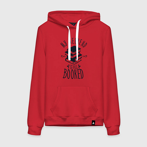 Женская толстовка-худи MY WEEKEND IS ALL BOOKED / Красный – фото 1
