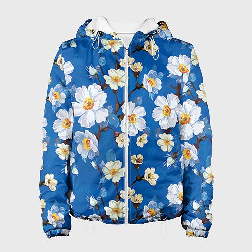 Женская куртка Цветы ретро 5 / 3D-Белый – фото 1
