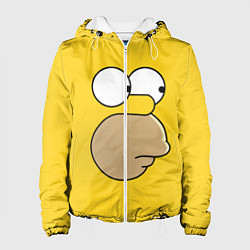 Куртка с капюшоном женская Лицо Гомера, цвет: 3D-белый