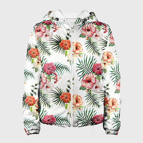 Женская куртка Цветы и бабочки 1 / 3D-Белый – фото 1