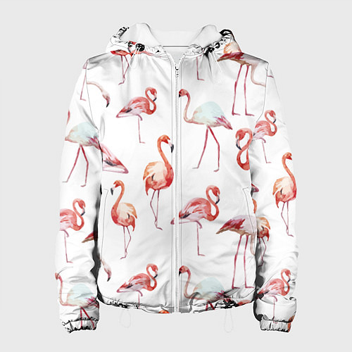 Женская куртка Действия фламинго / 3D-Белый – фото 1