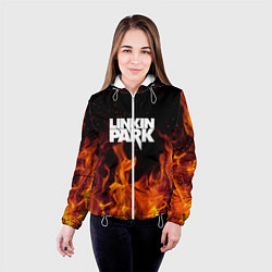 Куртка с капюшоном женская Linkin Park: Hell Flame, цвет: 3D-белый — фото 2