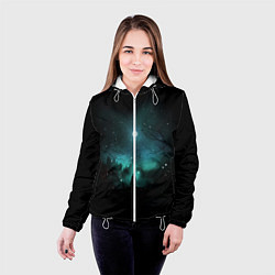 Куртка с капюшоном женская Взгляд на звезды, цвет: 3D-белый — фото 2