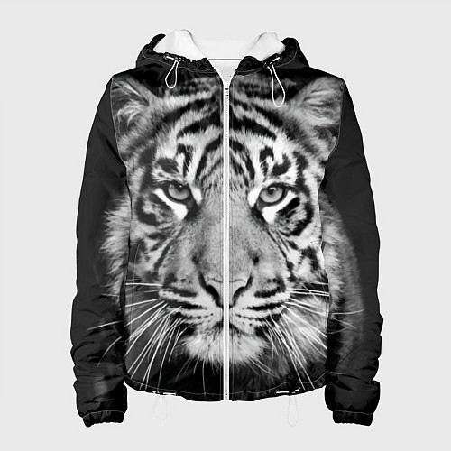 Женская куртка Мордочка тигра / 3D-Белый – фото 1