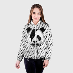 Куртка с капюшоном женская Панда вокалист, цвет: 3D-белый — фото 2