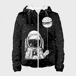 Куртка с капюшоном женская Астронавт с шариком, цвет: 3D-белый