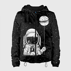Куртка с капюшоном женская Астронавт с шариком, цвет: 3D-черный