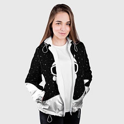 Куртка с капюшоном женская Маленький космонавт, цвет: 3D-белый — фото 2