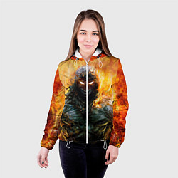 Куртка с капюшоном женская Disturbed: Monster Flame, цвет: 3D-белый — фото 2