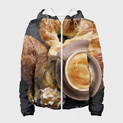 Куртка с капюшоном женская Приятный завтрак, цвет: 3D-белый