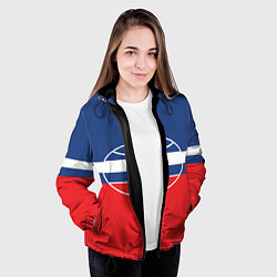 Куртка с капюшоном женская Флаг космический войск РФ, цвет: 3D-черный — фото 2