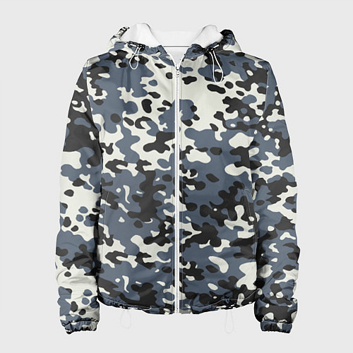 Женская куртка Камуфляж зимний: синий/черный / 3D-Белый – фото 1