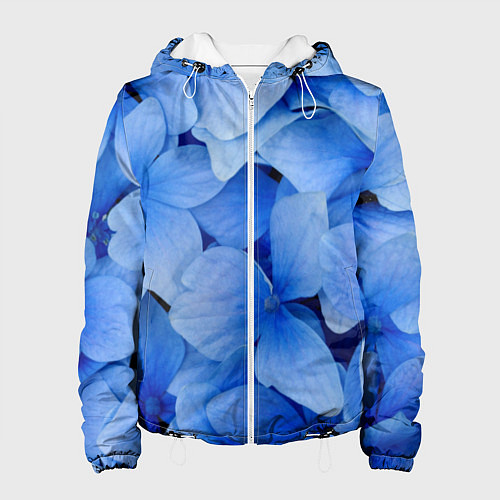 Женская куртка Паттерн из незабудки / 3D-Белый – фото 1