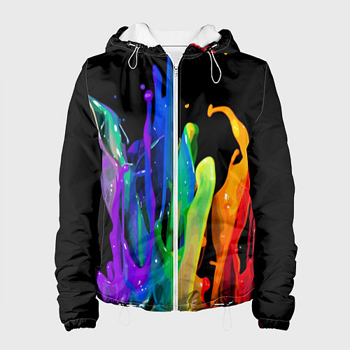 Женская куртка Всплеск красок / 3D-Белый – фото 1