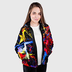 Куртка с капюшоном женская Краски, цвет: 3D-черный — фото 2