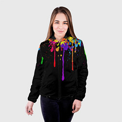 Куртка с капюшоном женская Краски, цвет: 3D-черный — фото 2