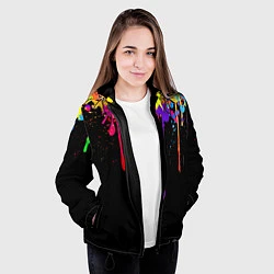 Куртка с капюшоном женская Краски, цвет: 3D-черный — фото 2