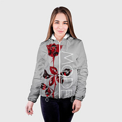 Куртка с капюшоном женская Depeche Mode: Red Rose, цвет: 3D-белый — фото 2