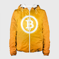 Куртка с капюшоном женская Bitcoin Orange, цвет: 3D-белый