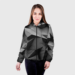 Куртка с капюшоном женская Gray abstraction, цвет: 3D-черный — фото 2