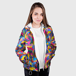 Куртка с капюшоном женская Абстракционизм, цвет: 3D-белый — фото 2