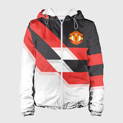 Куртка с капюшоном женская Manchester United: Stipe, цвет: 3D-белый