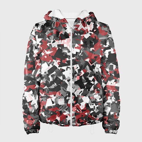 Женская куртка Камуфляж: серый/красный / 3D-Белый – фото 1