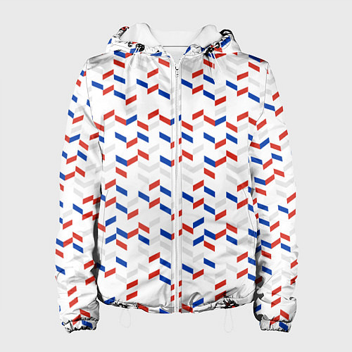 Женская куртка Россия: триколор-узор / 3D-Белый – фото 1