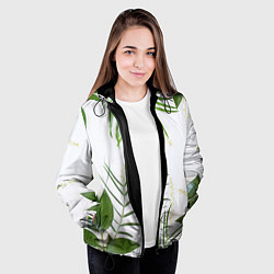 Куртка с капюшоном женская Растительность, цвет: 3D-черный — фото 2
