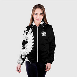 Куртка с капюшоном женская Russia - Black collection, цвет: 3D-белый — фото 2