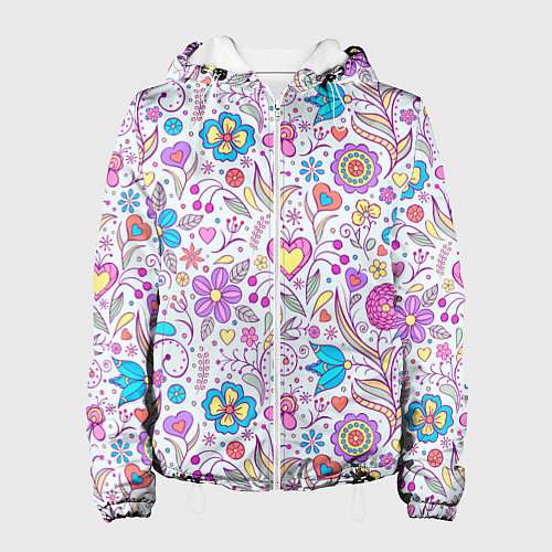 Женская куртка Цветочный сад / 3D-Белый – фото 1