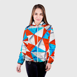 Куртка с капюшоном женская Треугольники, цвет: 3D-белый — фото 2
