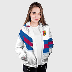 Куртка с капюшоном женская FC Barcelona, цвет: 3D-белый — фото 2