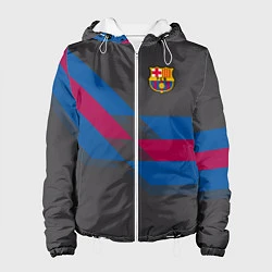 Куртка с капюшоном женская Barcelona FC: Dark style, цвет: 3D-белый