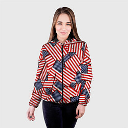 Куртка с капюшоном женская Америка, цвет: 3D-черный — фото 2
