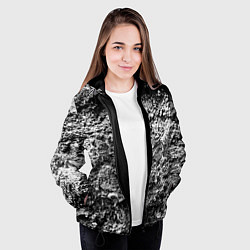 Куртка с капюшоном женская Серая текстура, цвет: 3D-черный — фото 2
