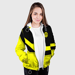 Куртка с капюшоном женская BVB FC: Yellow style, цвет: 3D-белый — фото 2