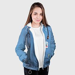 Куртка с капюшоном женская Костюм врача, цвет: 3D-белый — фото 2