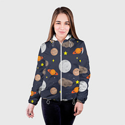 Куртка с капюшоном женская Луна, цвет: 3D-белый — фото 2